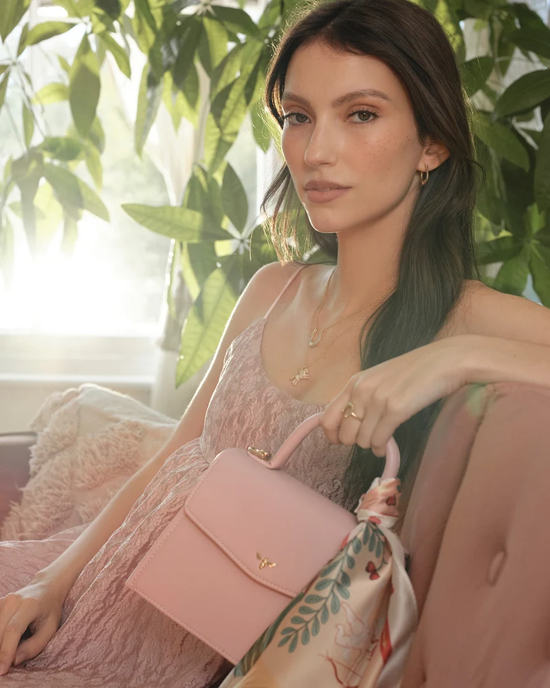 Pink Structured Tote Bag Small