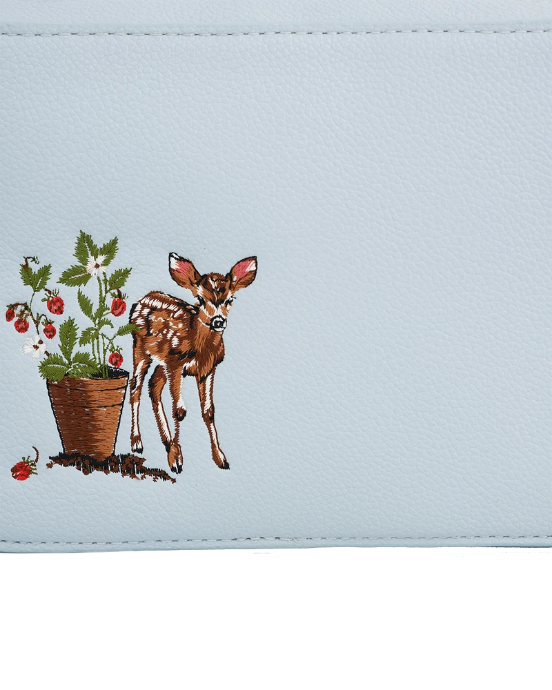 Charlotte Strawberry & Fawn Blue Embroidered Camera Bag