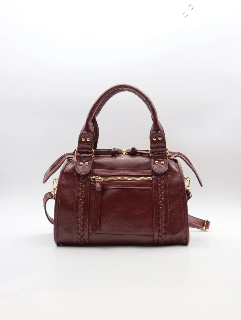 Sac à main Flora & Co – Style bowling chic & détails tressés-F9957