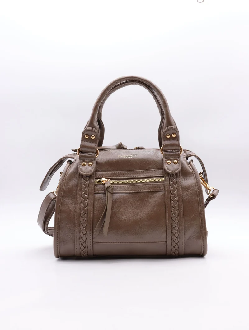 Sac à main Flora & Co – Style bowling chic & détails tressés-F9957