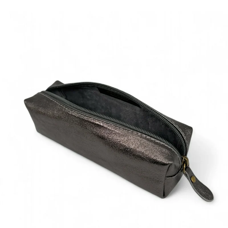 Trousse en cuir irisé TICTOC GLOW Argent foncé