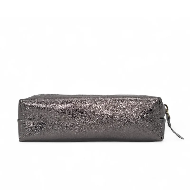 Trousse en cuir irisé TICTOC GLOW Argent foncé