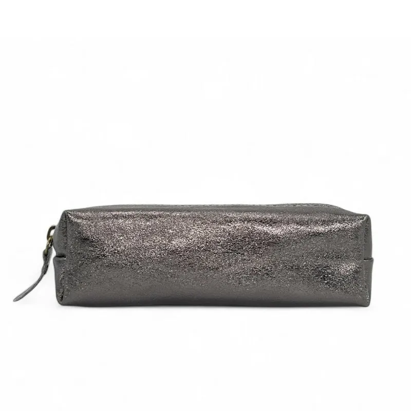 Trousse en cuir irisé TICTOC GLOW Argent foncé