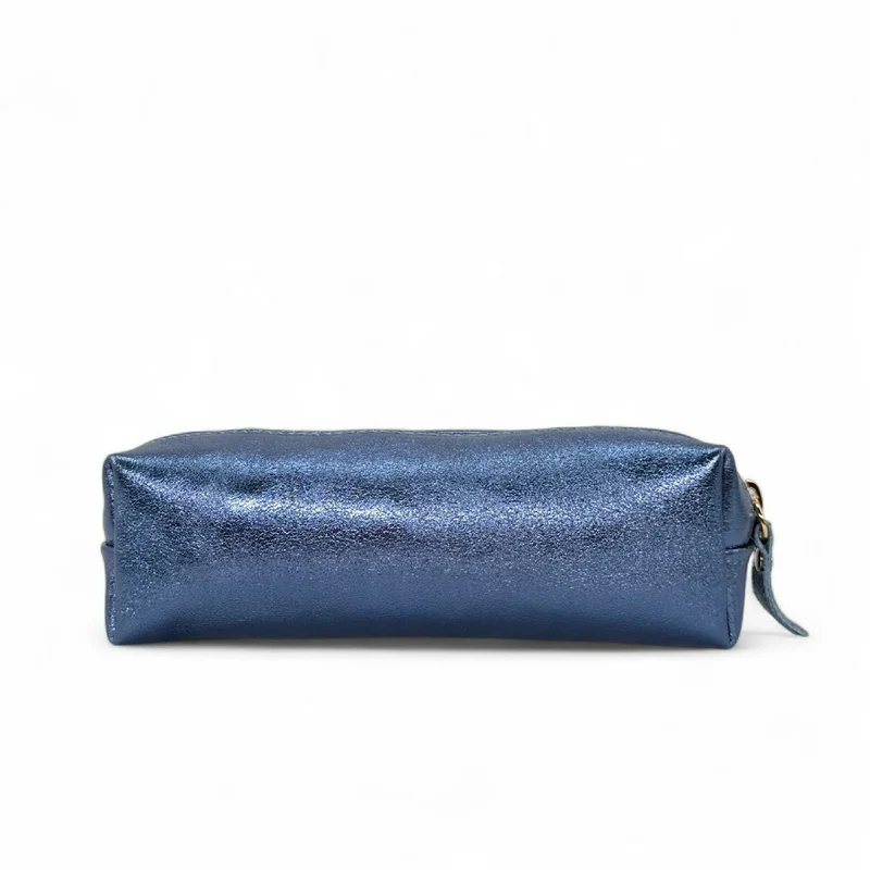 Trousse en cuir irisé TICTOC GLOW Bleu denim
