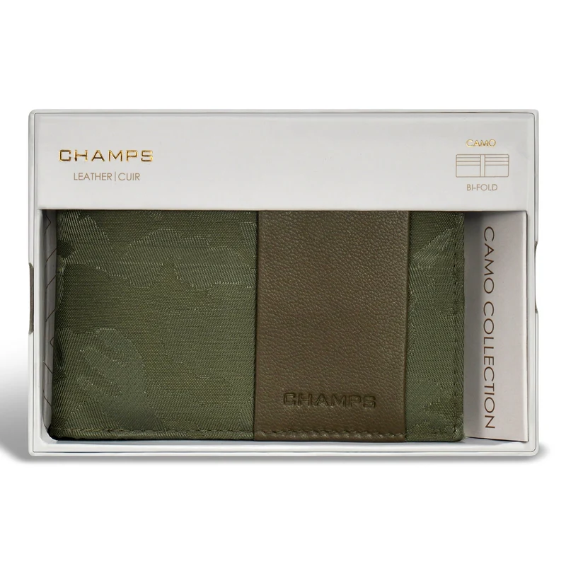 Camo / Leather Bi-Fold Wallet *Drop Ship*