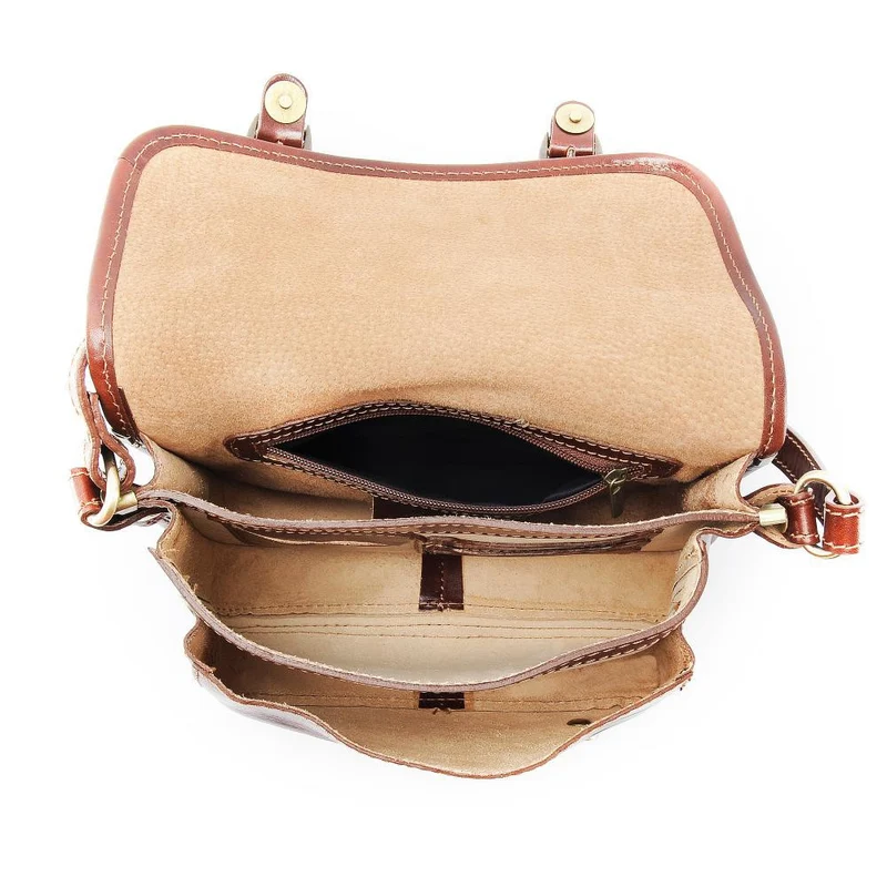 Sac bandoulière en cuir lisse NAGAÏ Bleu marine