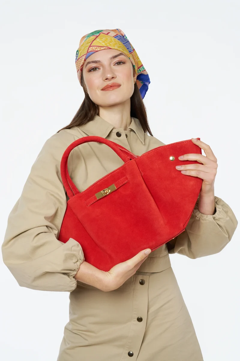 Sac cabas en daim CAPRI SUEDE Capucine