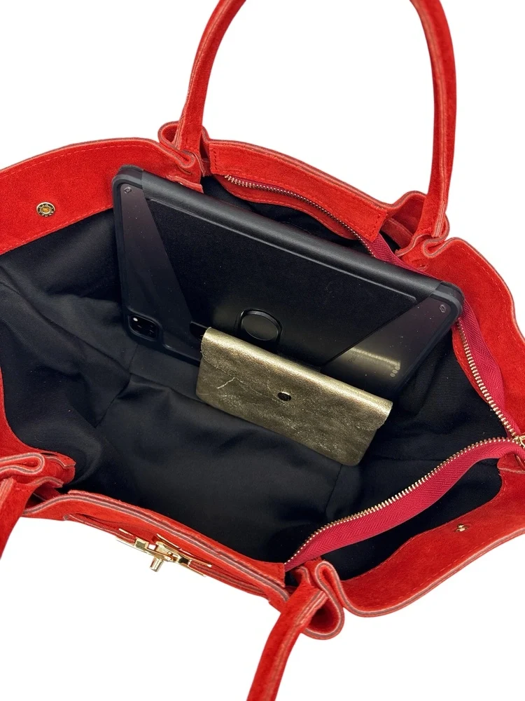 Sac cabas en daim CAPRI SUEDE Capucine