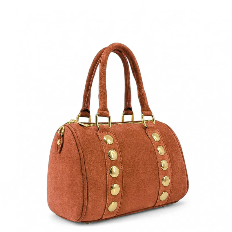 Mini sac bowling en daim DJODY Terracotta