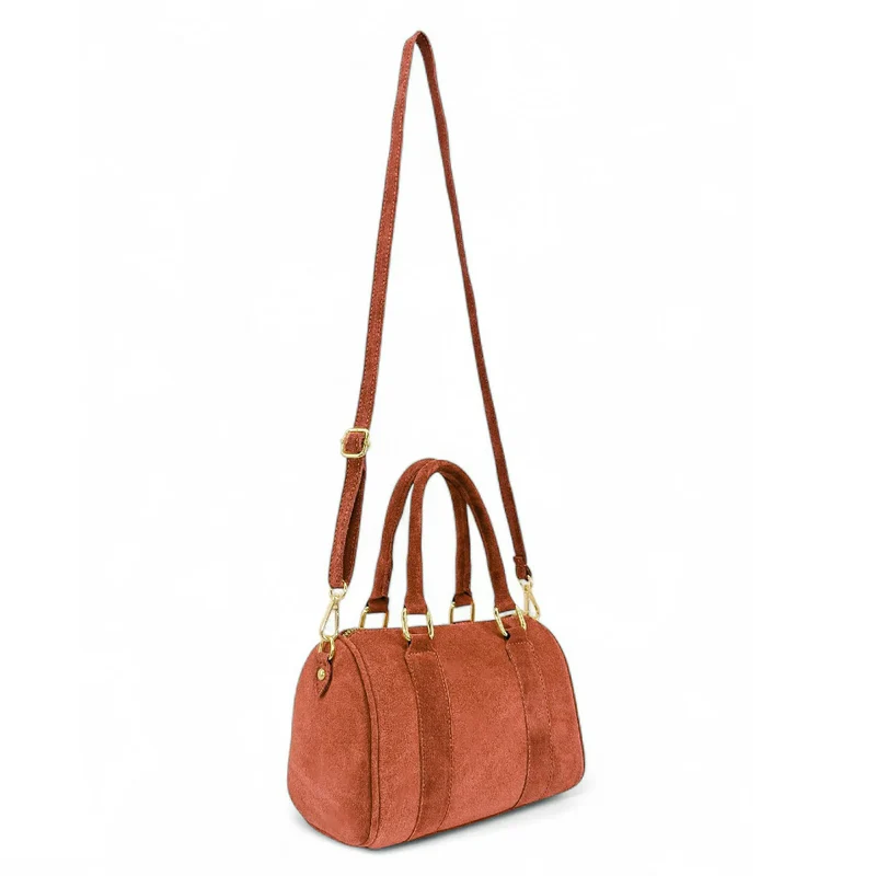 Mini sac bowling en daim DJODY Terracotta