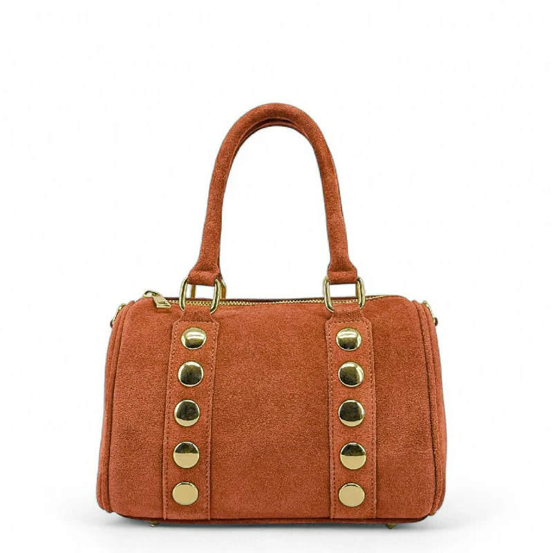 Mini sac bowling en daim DJODY Terracotta