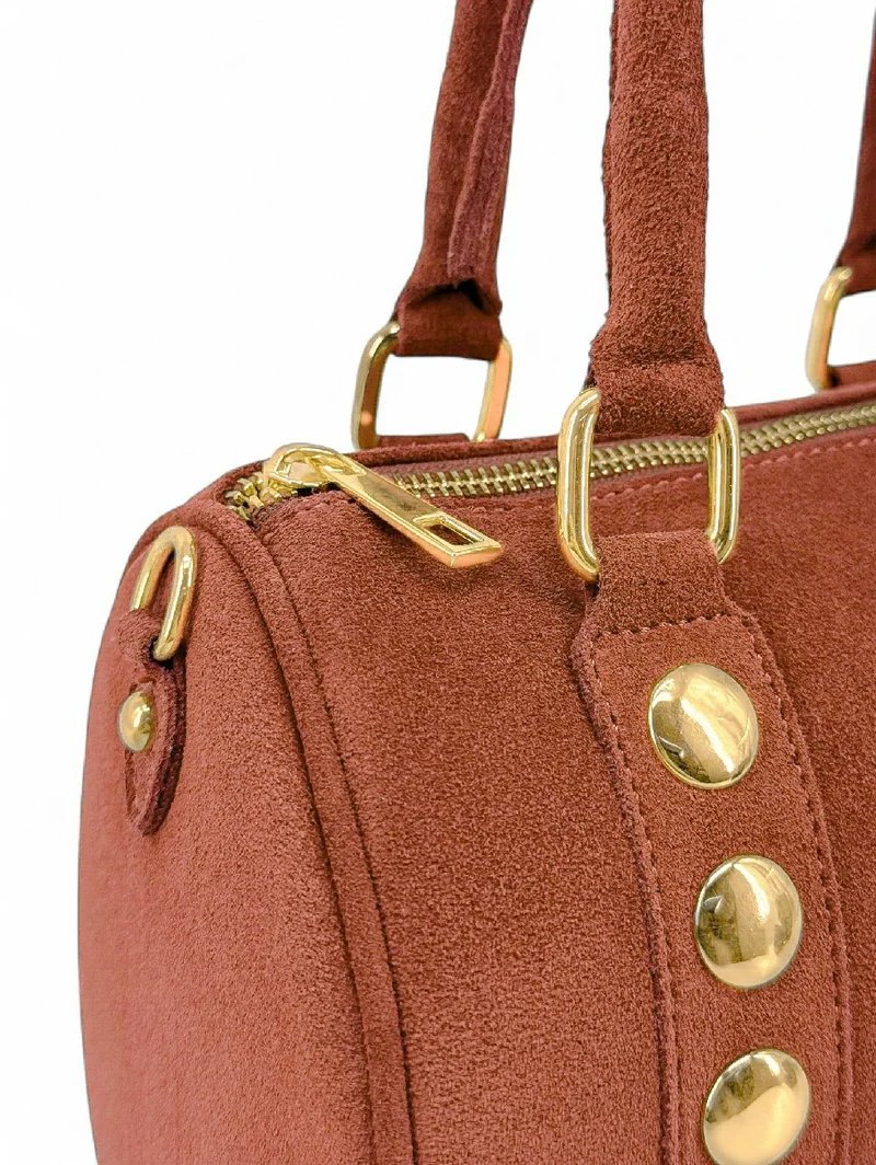 Mini sac bowling en daim DJODY Terracotta