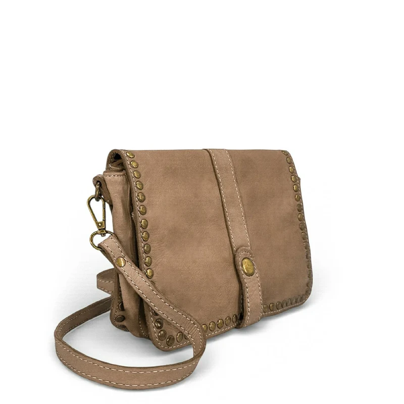 Sac besace à bandoulière en cuir vintage MISS SHAN Taupe