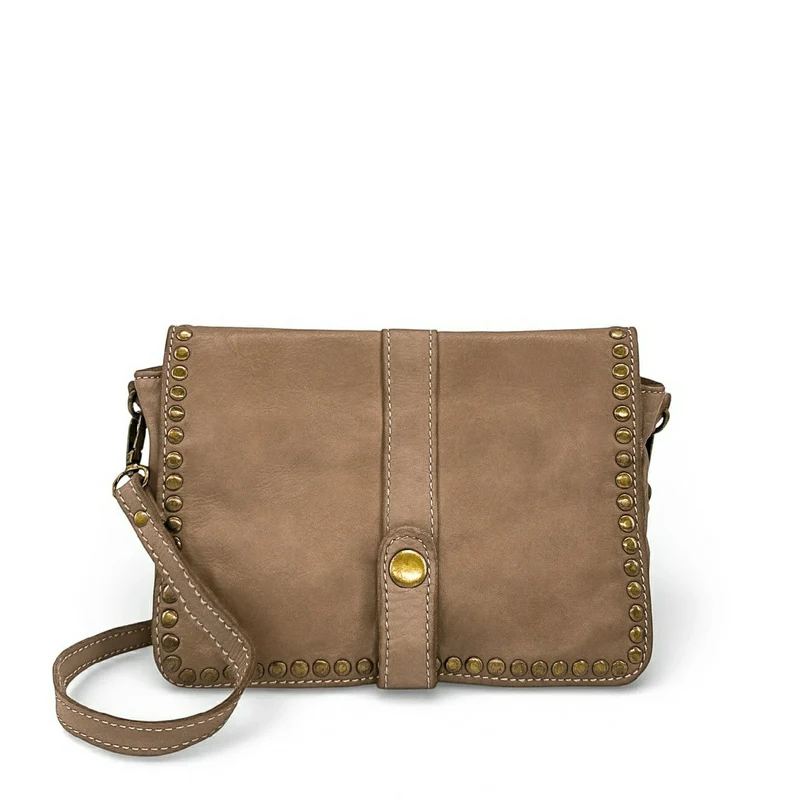 Sac besace à bandoulière en cuir vintage MISS SHAN Taupe
