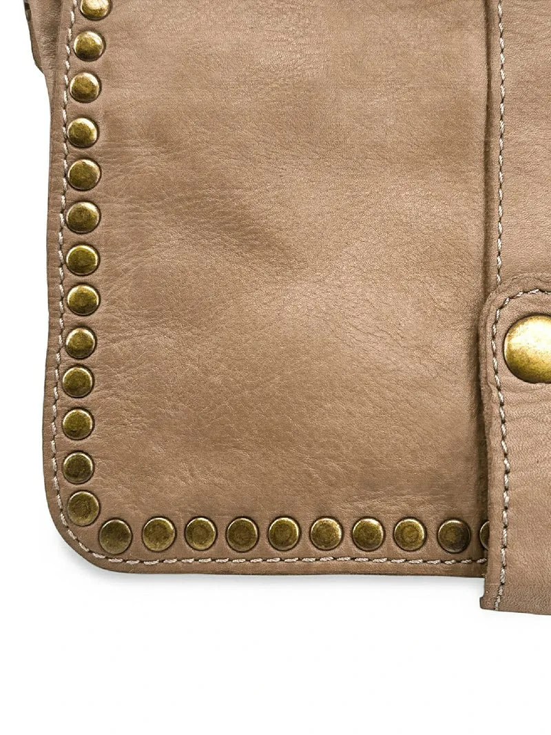 Sac besace à bandoulière en cuir vintage MISS SHAN Taupe