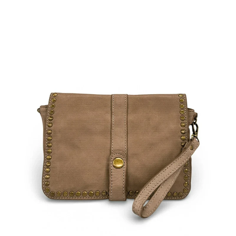 Sac besace à bandoulière en cuir vintage MISS SHAN Taupe