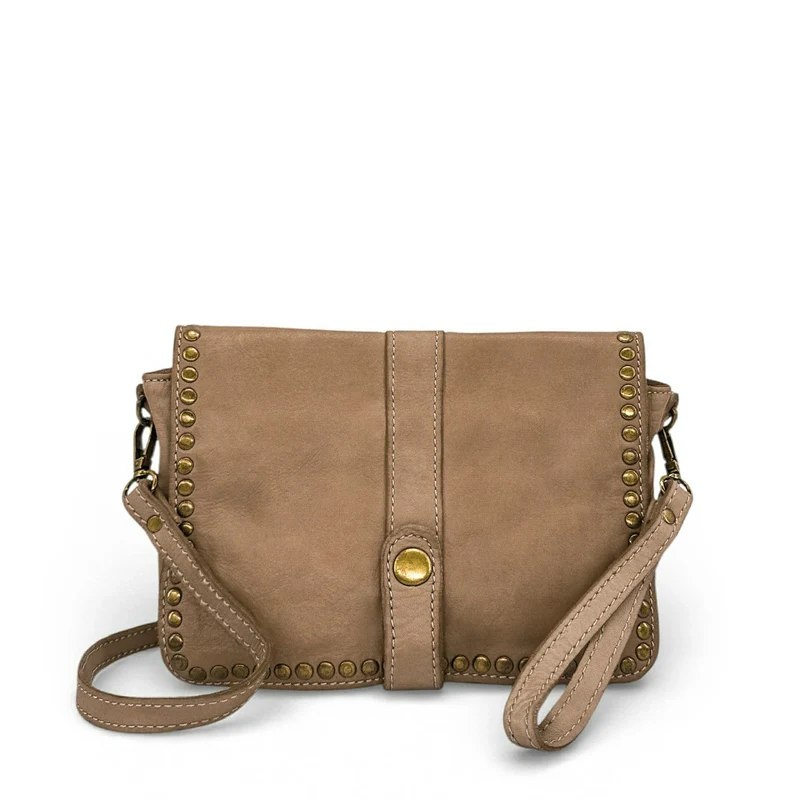 Sac besace à bandoulière en cuir vintage MISS SHAN Taupe