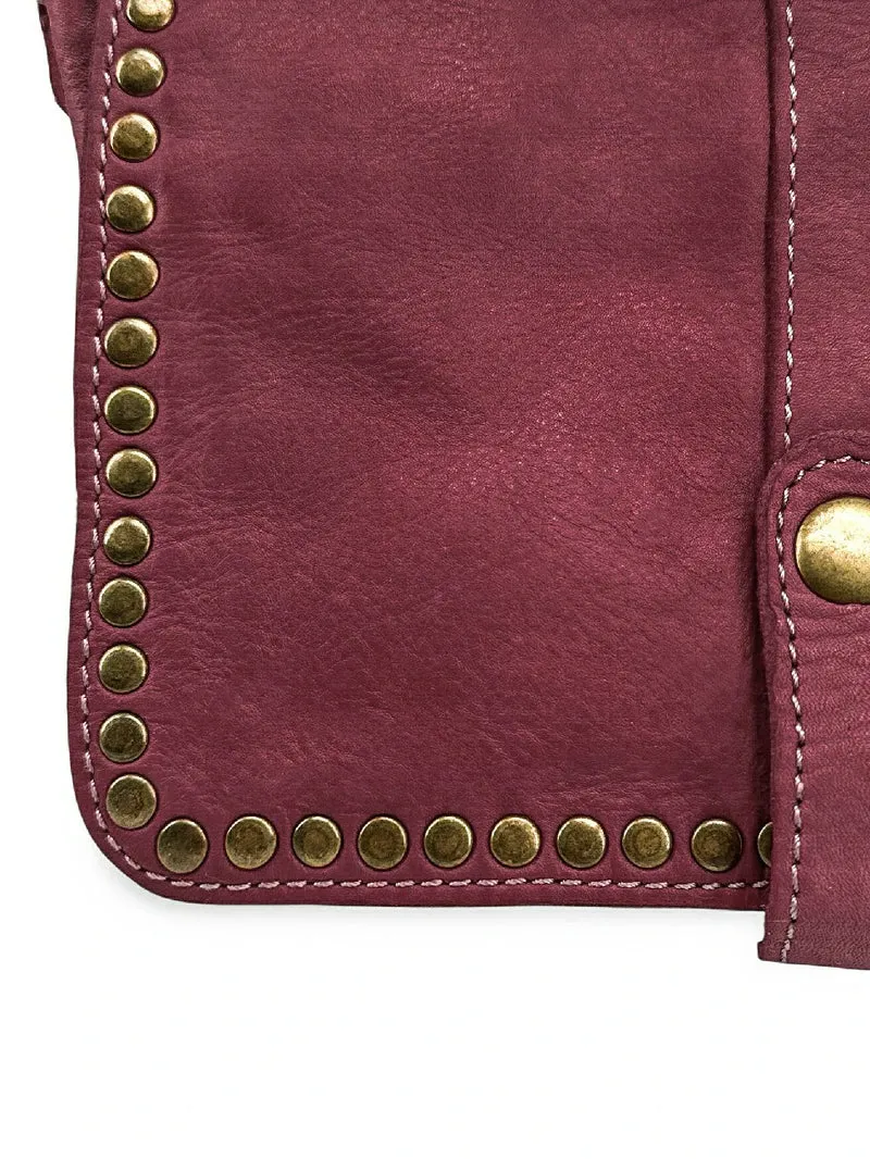Sac besace à bandoulière en cuir vintage MISS SHAN Prune