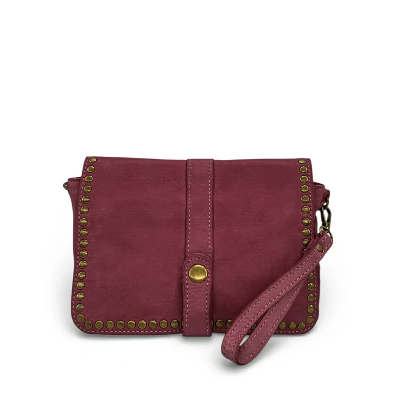 Sac besace à bandoulière en cuir vintage MISS SHAN Prune