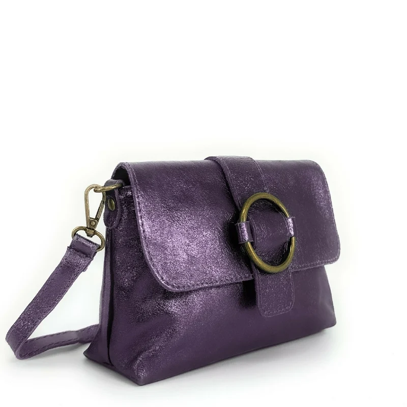 Mini sac en cuir irisé VERONE Prune irisé