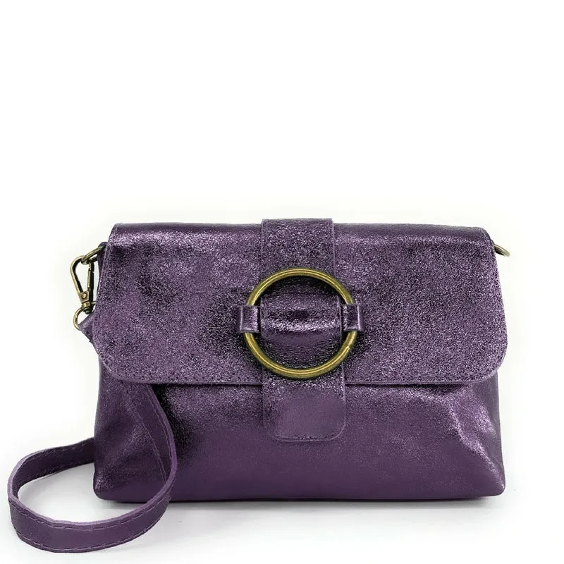 Mini sac en cuir irisé VERONE Prune irisé