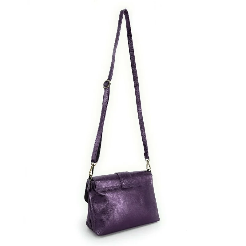 Mini sac en cuir irisé VERONE Prune irisé