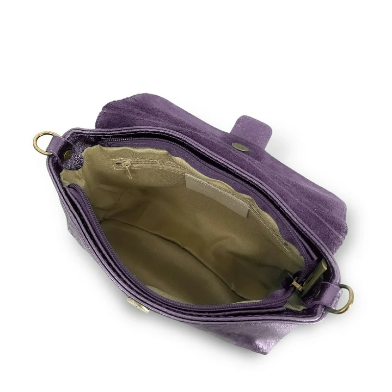 Mini sac en cuir irisé VERONE Prune irisé