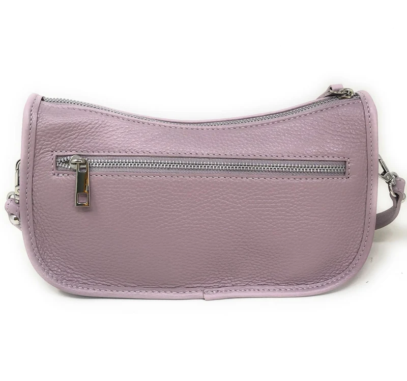 Sac french stick en cuir grainé BERLINGOT Mauve