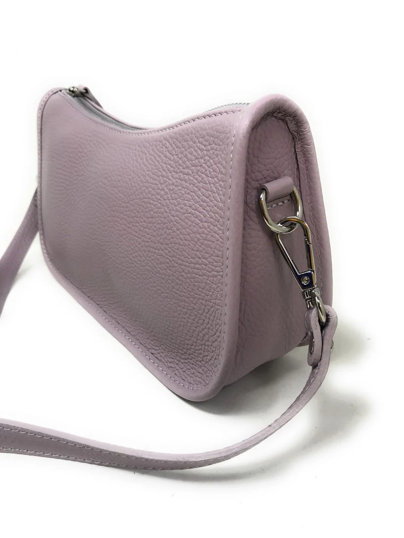 Sac french stick en cuir grainé BERLINGOT Mauve