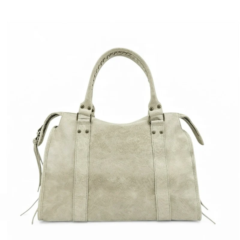 Sac à main en cuir brossé SANDSTORM Beige crème