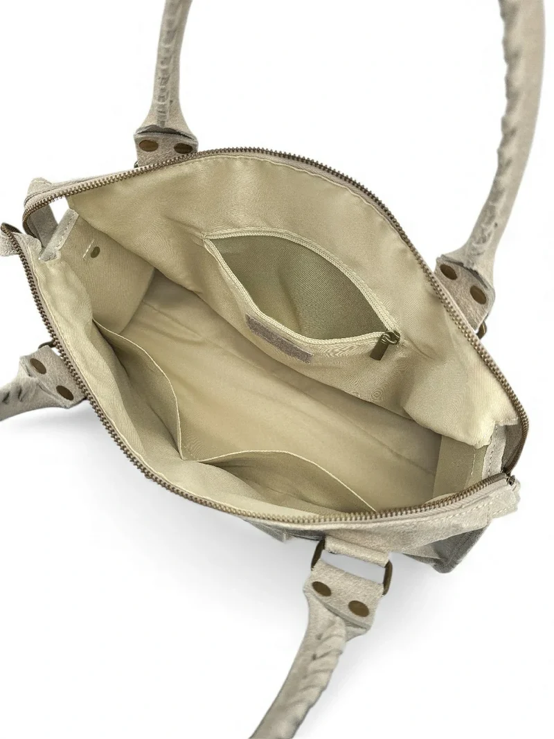 Sac à main en cuir brossé SANDSTORM Beige crème
