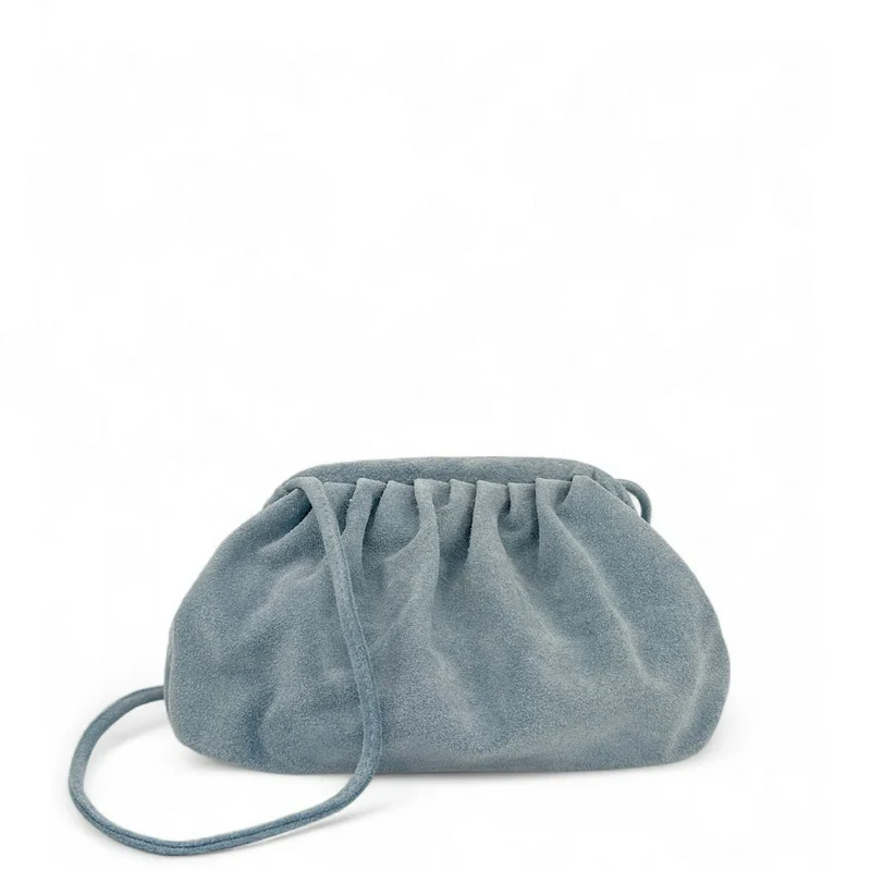 Sac à main pouch en daim BRASILIA Bleu pastel