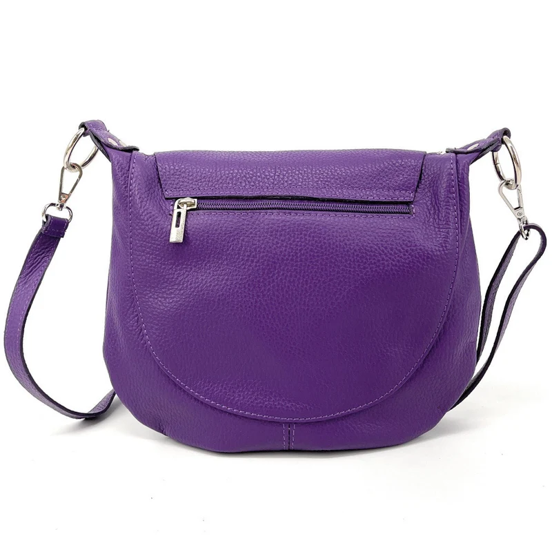 Sac besace à bandoulière en cuir grainé NEW CITIZEN Violet