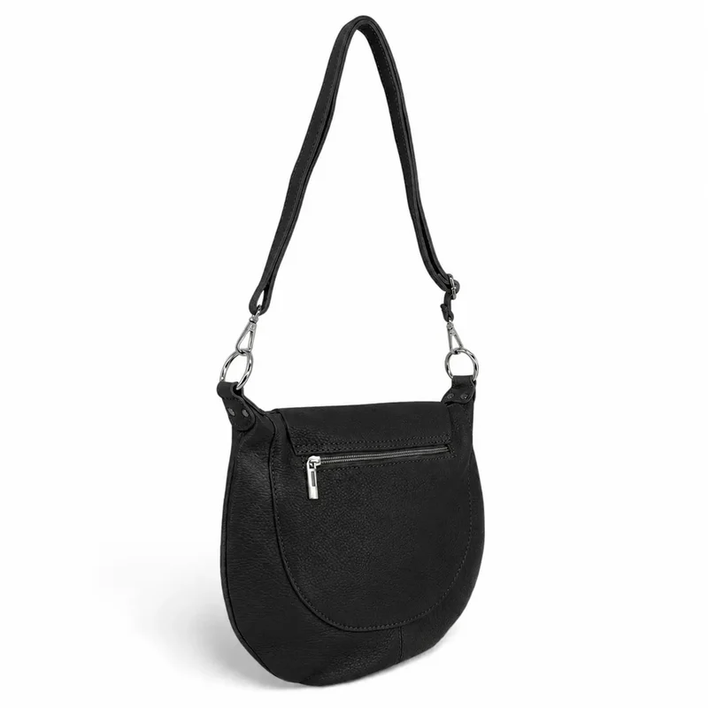 Sac besace à bandoulière en cuir grainé NEW CITIZEN Noir