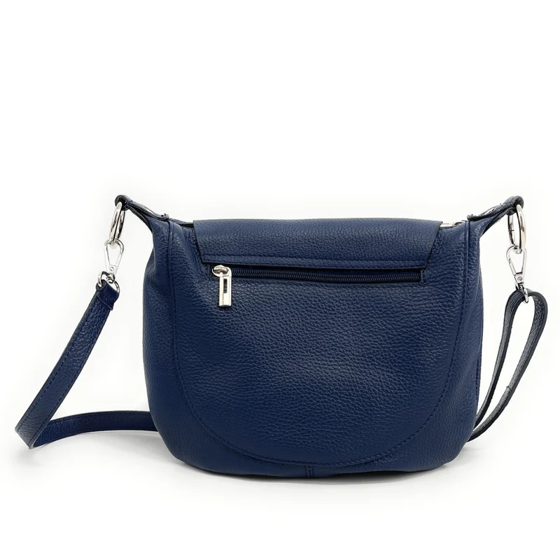 Sac besace à bandoulière en cuir grainé NEW CITIZEN Bleu
