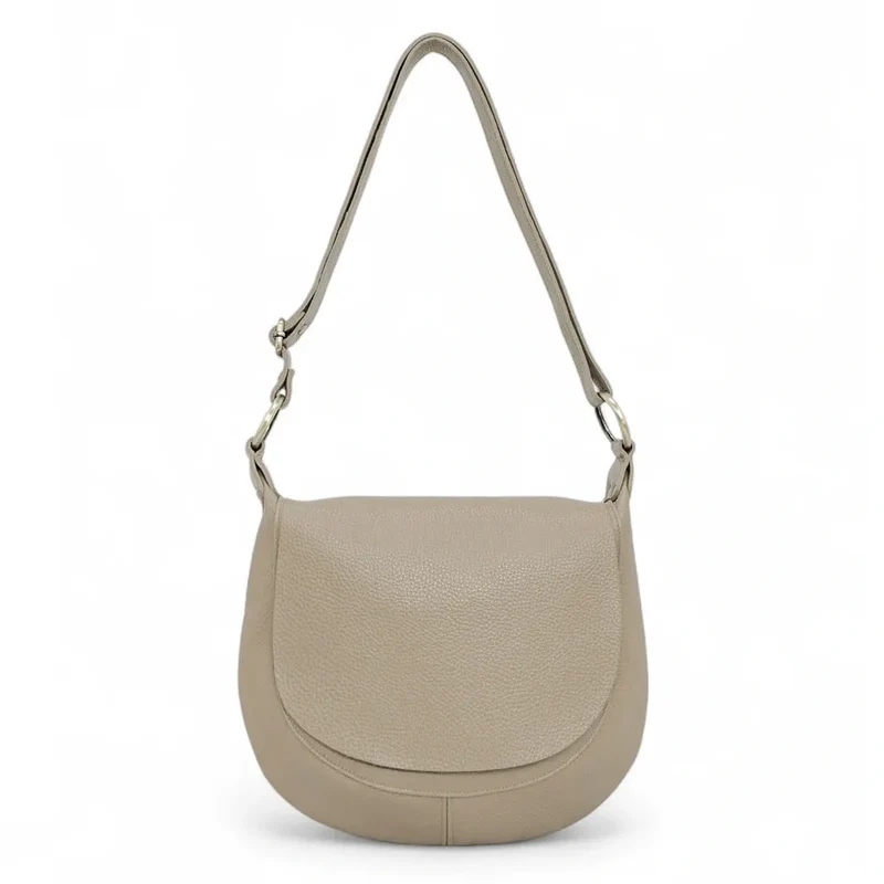 Sac bandoulière en cuir grainé LITTLE CITIZEN Taupe