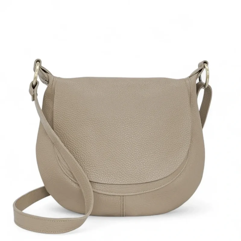 Sac bandoulière en cuir grainé LITTLE CITIZEN Taupe