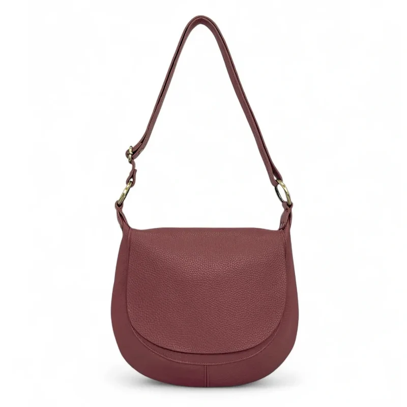 Sac bandoulière en cuir grainé LITTLE CITIZEN Rouge foncé