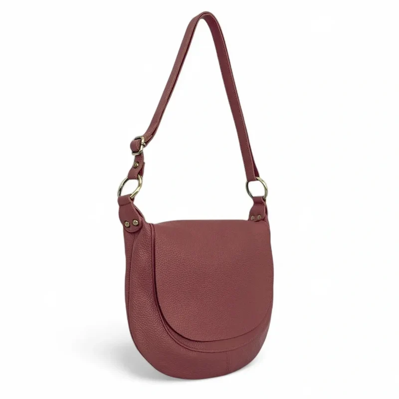 Sac bandoulière en cuir grainé LITTLE CITIZEN Rouge foncé