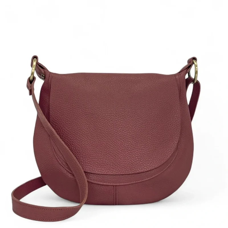 Sac bandoulière en cuir grainé LITTLE CITIZEN Rouge foncé