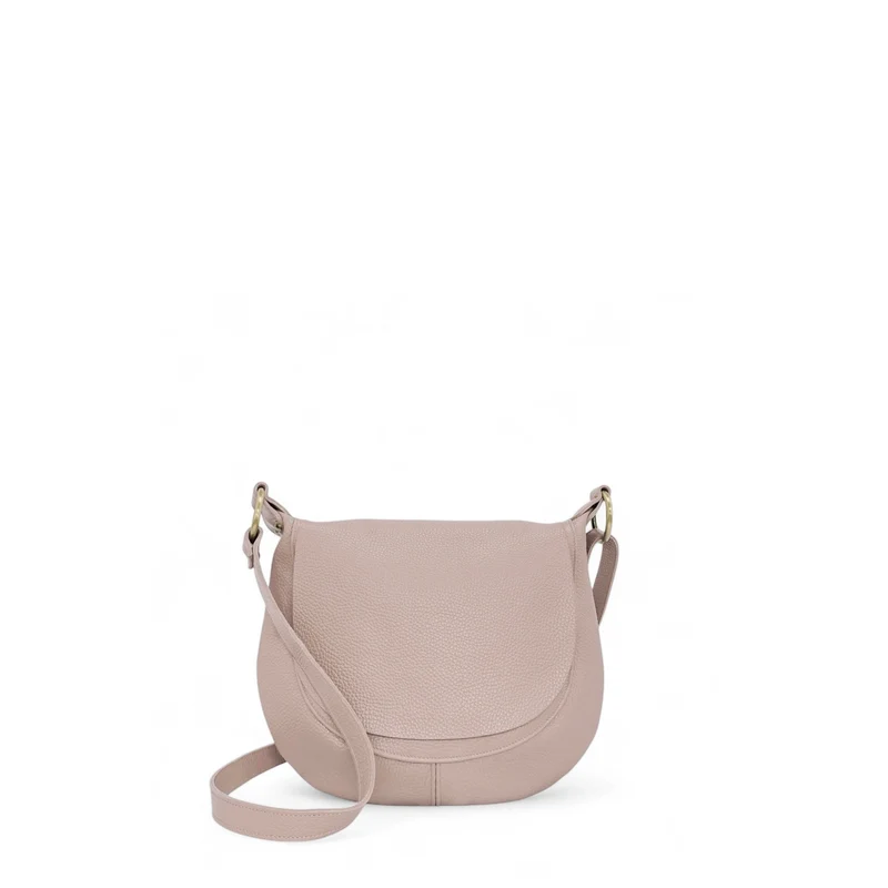Sac bandoulière en cuir grainé LITTLE CITIZEN Rose nude