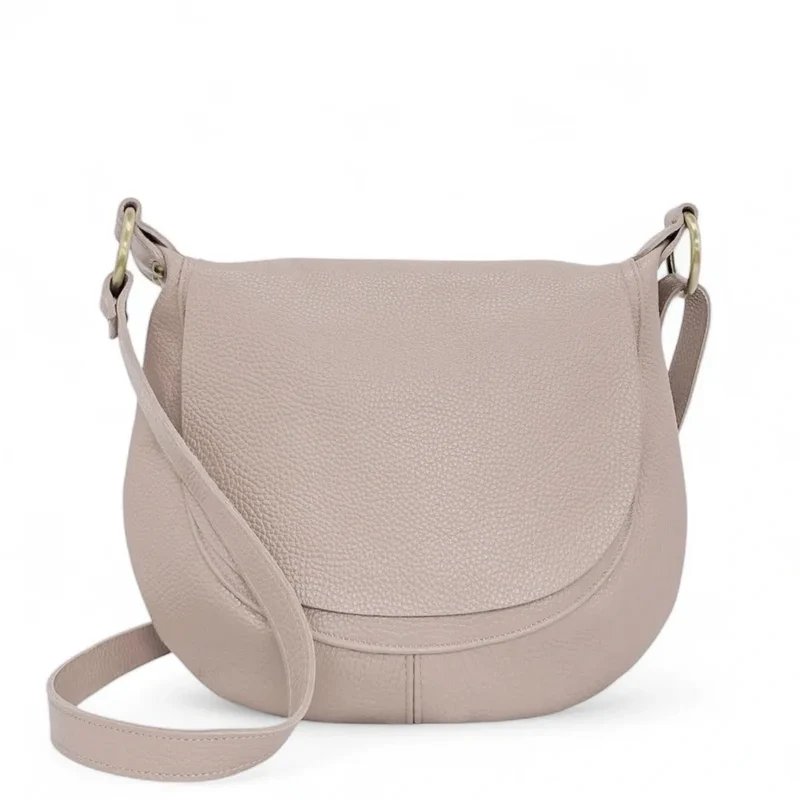 Sac bandoulière en cuir grainé LITTLE CITIZEN Rose nude