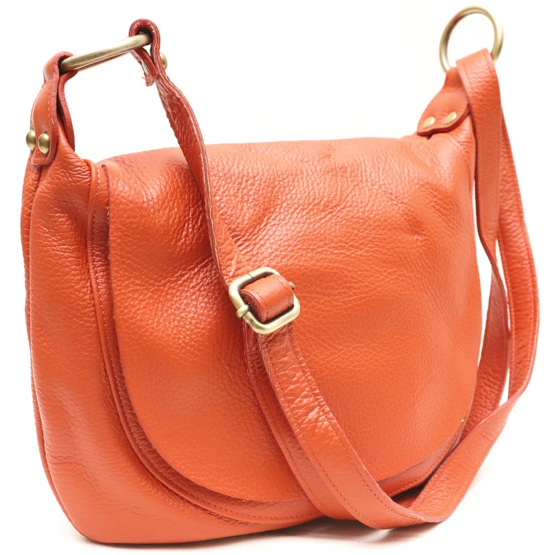 Sac bandoulière en cuir grainé LITTLE CITIZEN Orange