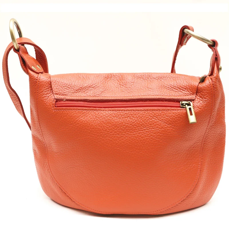 Sac bandoulière en cuir grainé LITTLE CITIZEN Orange