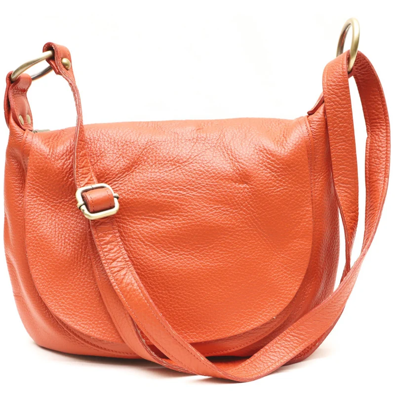 Sac bandoulière en cuir grainé LITTLE CITIZEN Orange