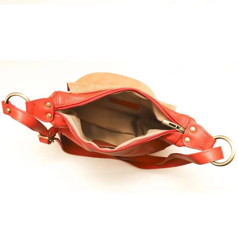 Sac bandoulière en cuir grainé LITTLE CITIZEN Orange