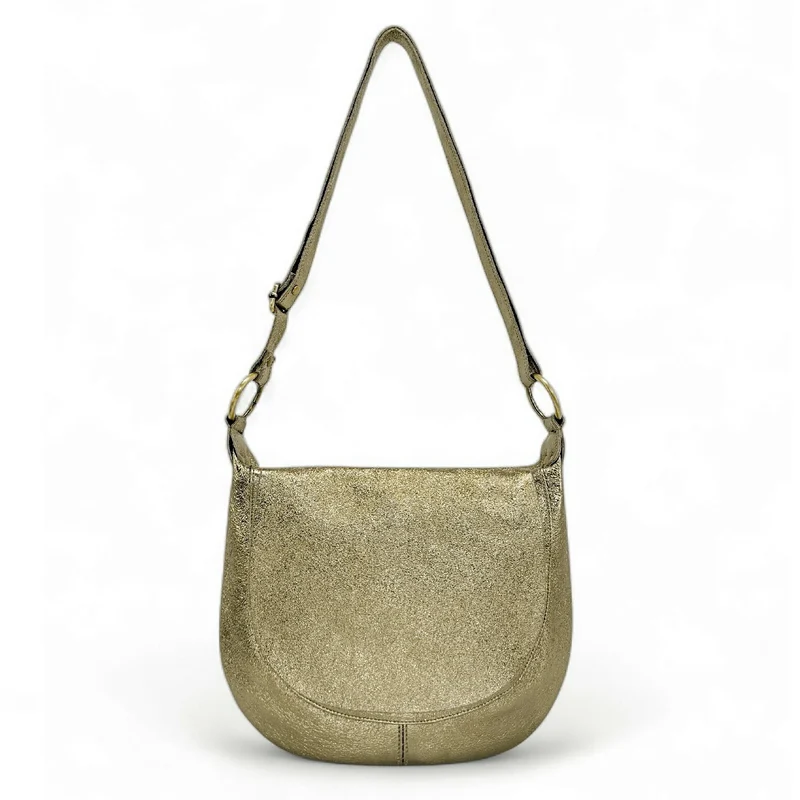 Sac bandoulière en cuir métallisé LITTLE CITIZEN Or pâle