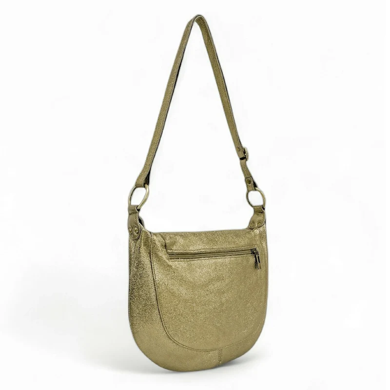 Sac bandoulière en cuir métallisé LITTLE CITIZEN Or pâle