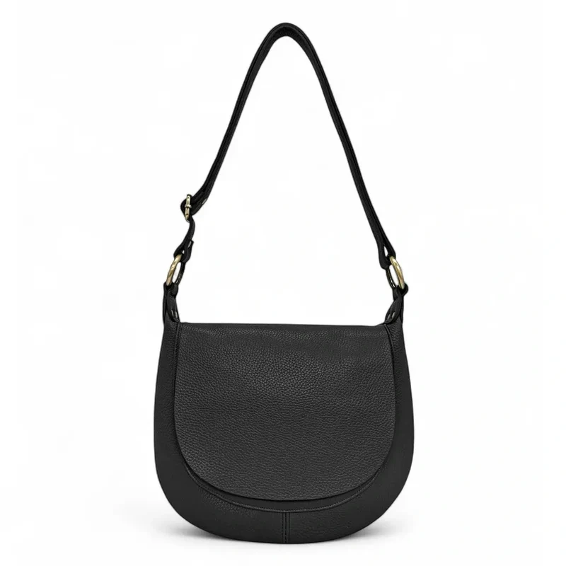 Sac bandoulière en cuir grainé LITTLE CITIZEN Noir