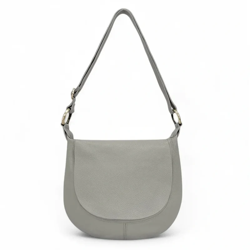 Sac bandoulière en cuir grainé LITTLE CITIZEN Gris clair